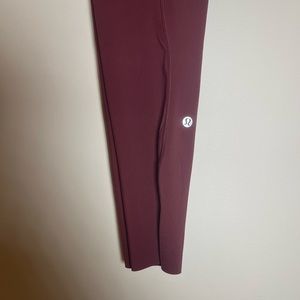 Burgundy Crop Lululemon running pants